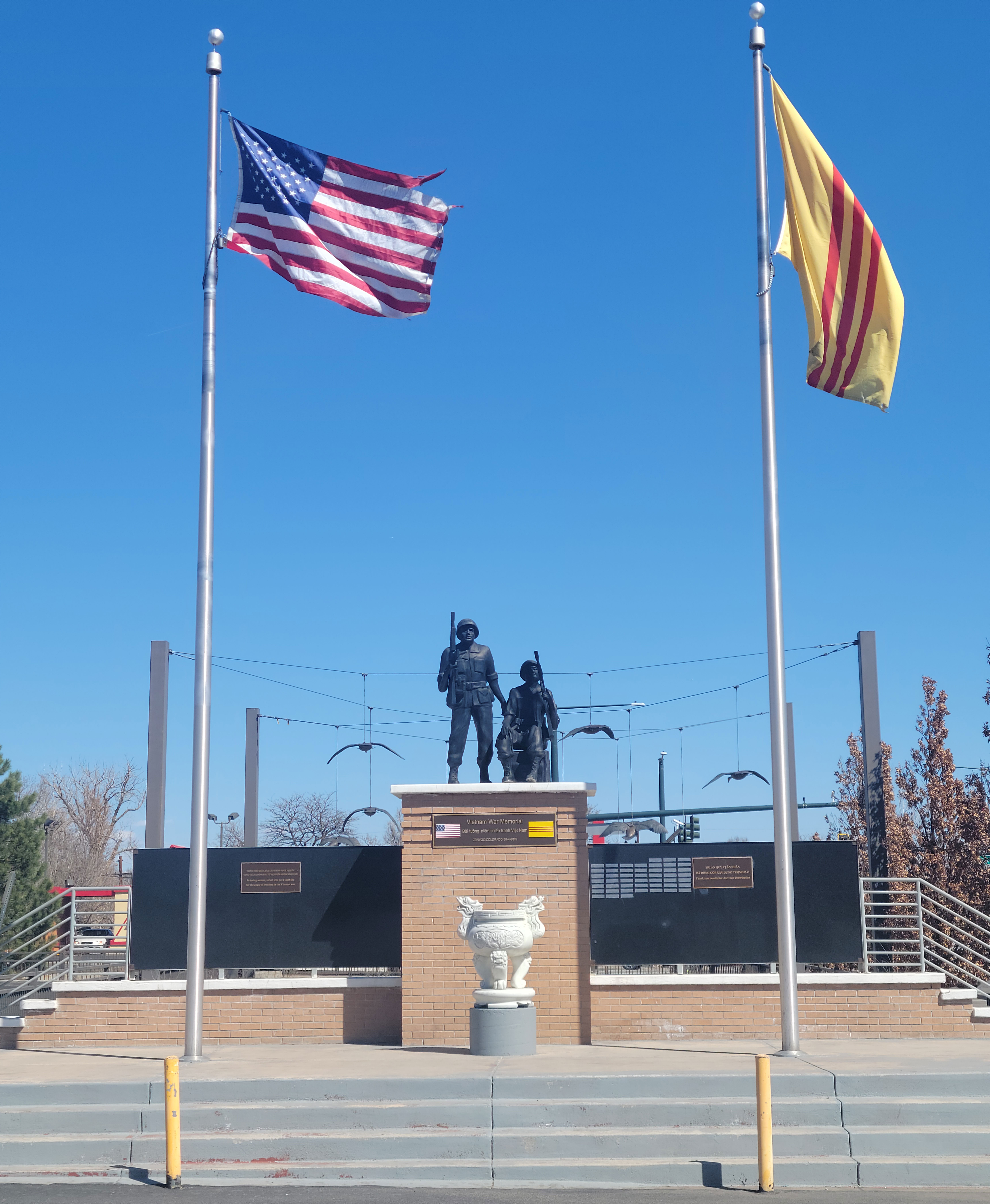 The Vietnam Memorial statue in Denver.