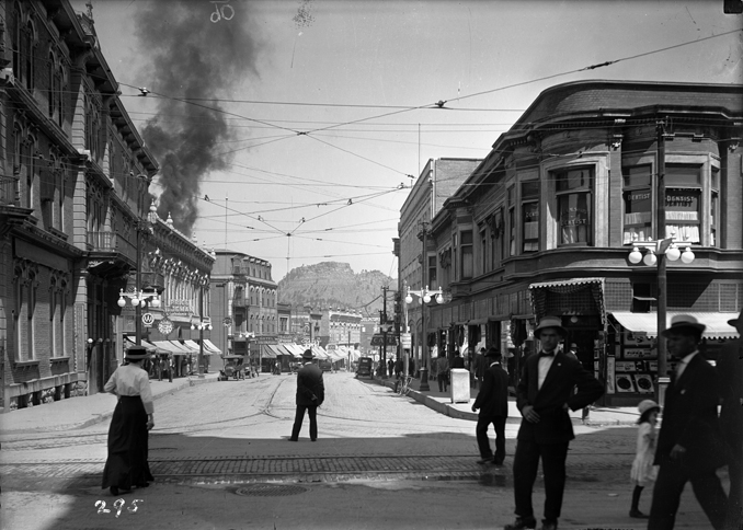 A view of a fire on Commercial Street in Trinidad, taken by Otis Aultman, c.1905.
