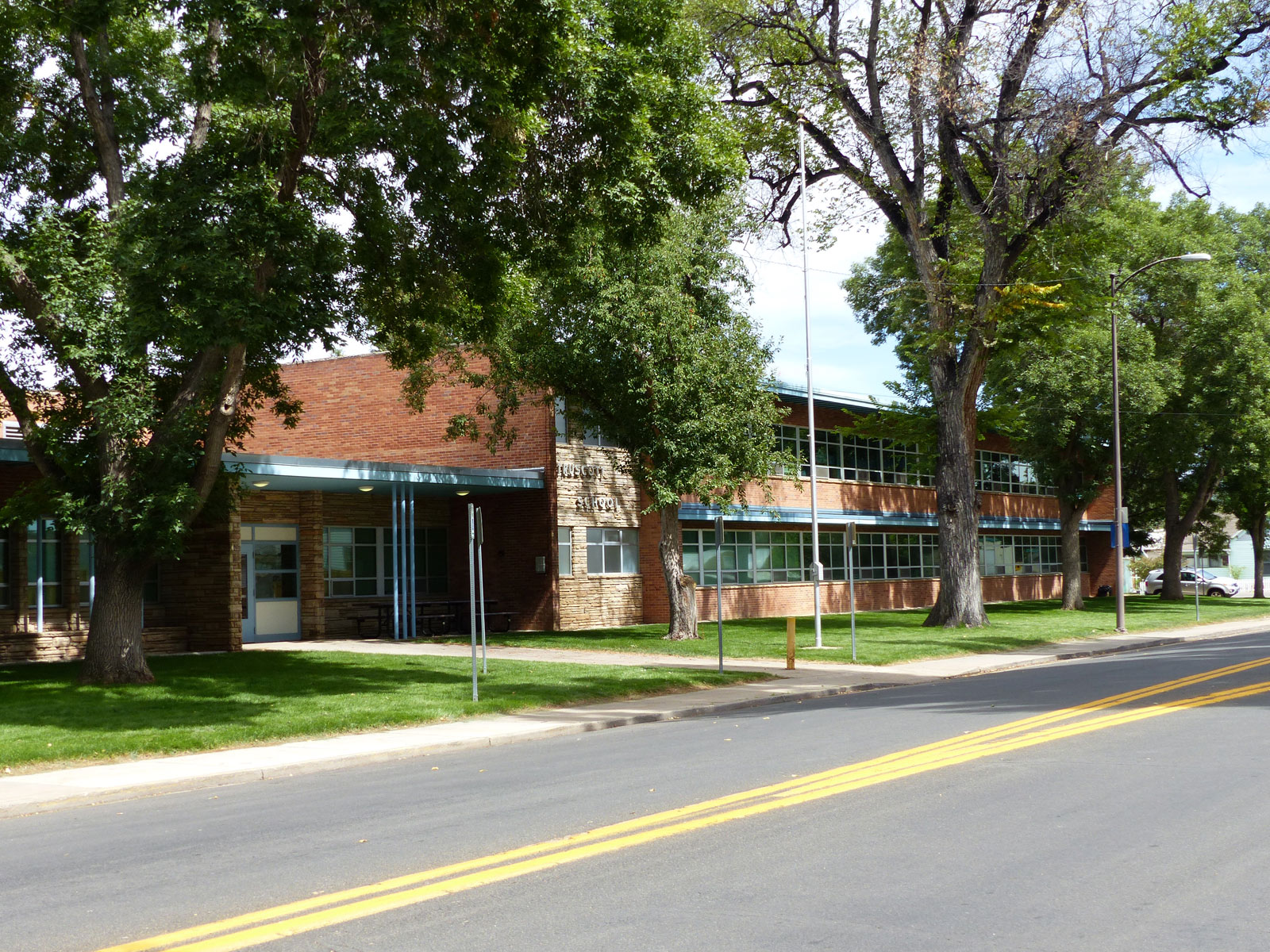 A view of Truscott Junior High School from the street.