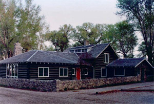 Log buildings at the Zapata Ranch Headquarters.