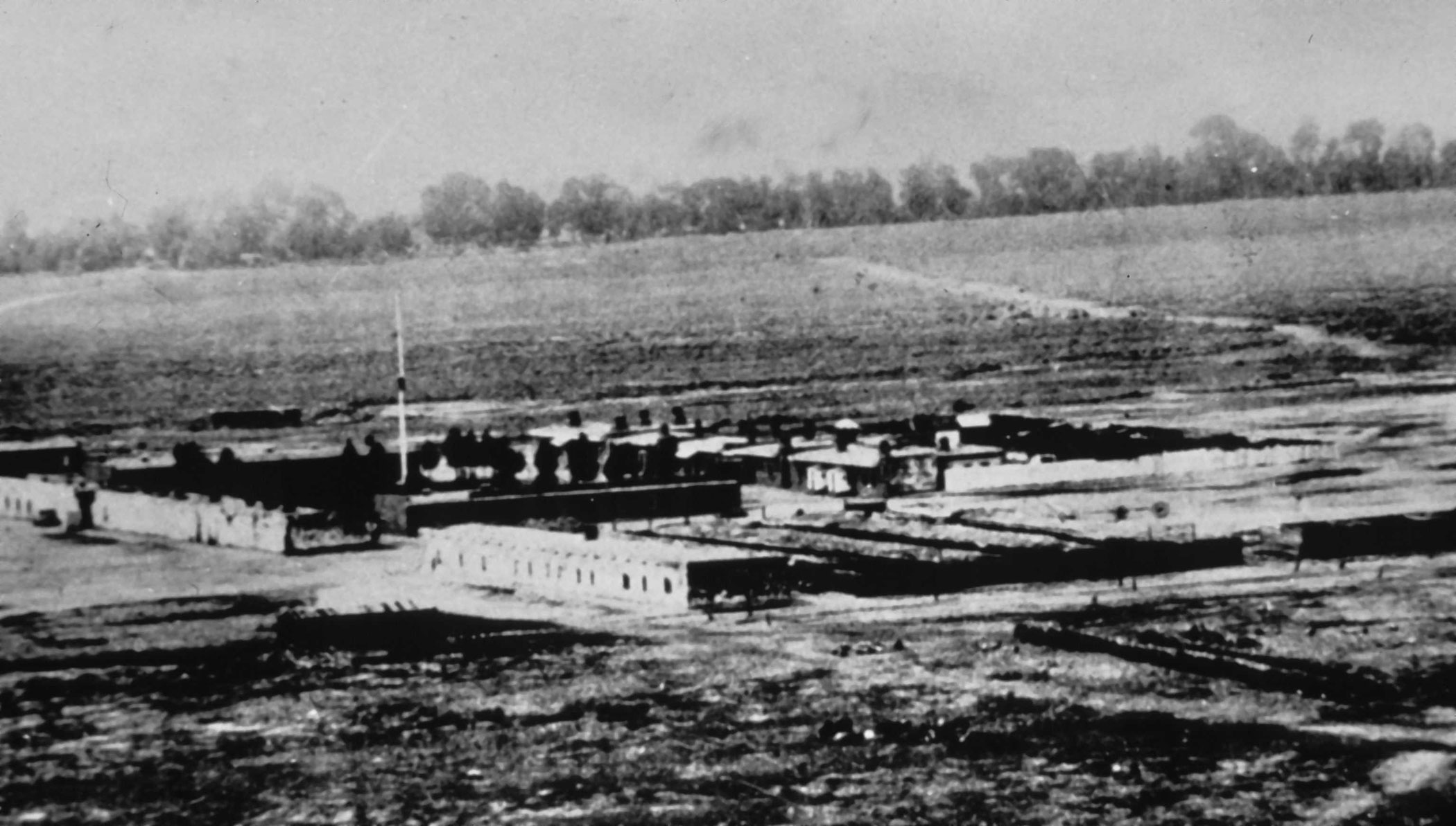 Historic photo of Fort Garland in 1872.