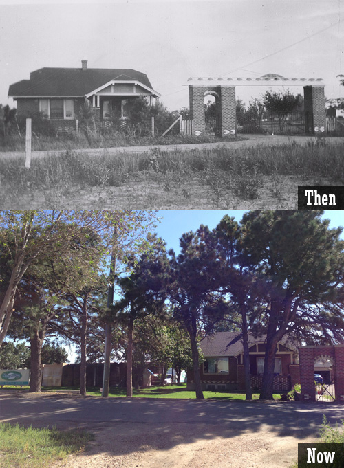 House at Center Greenhouse, then and now.