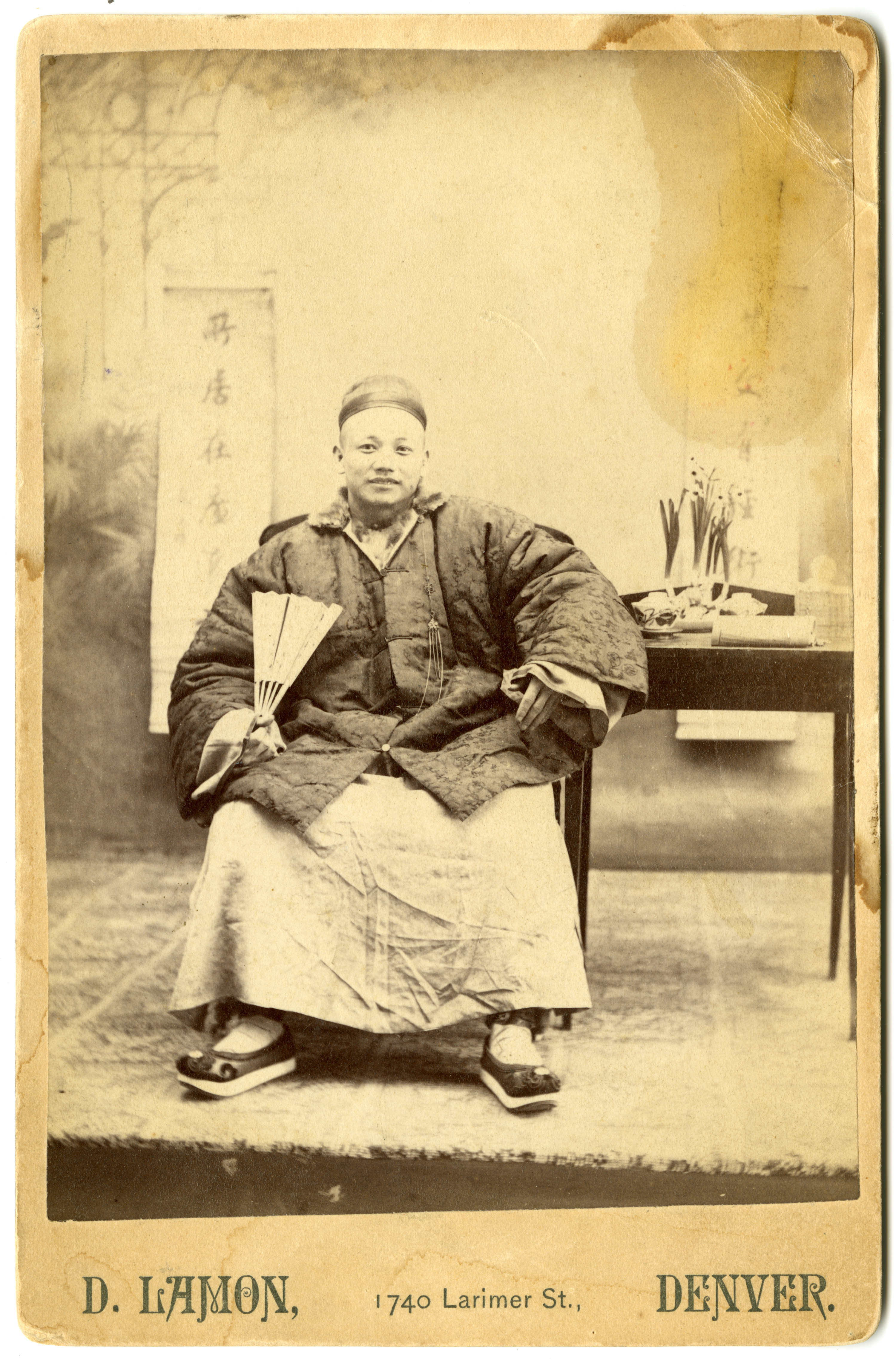 1880 studio portrait of Chinese man