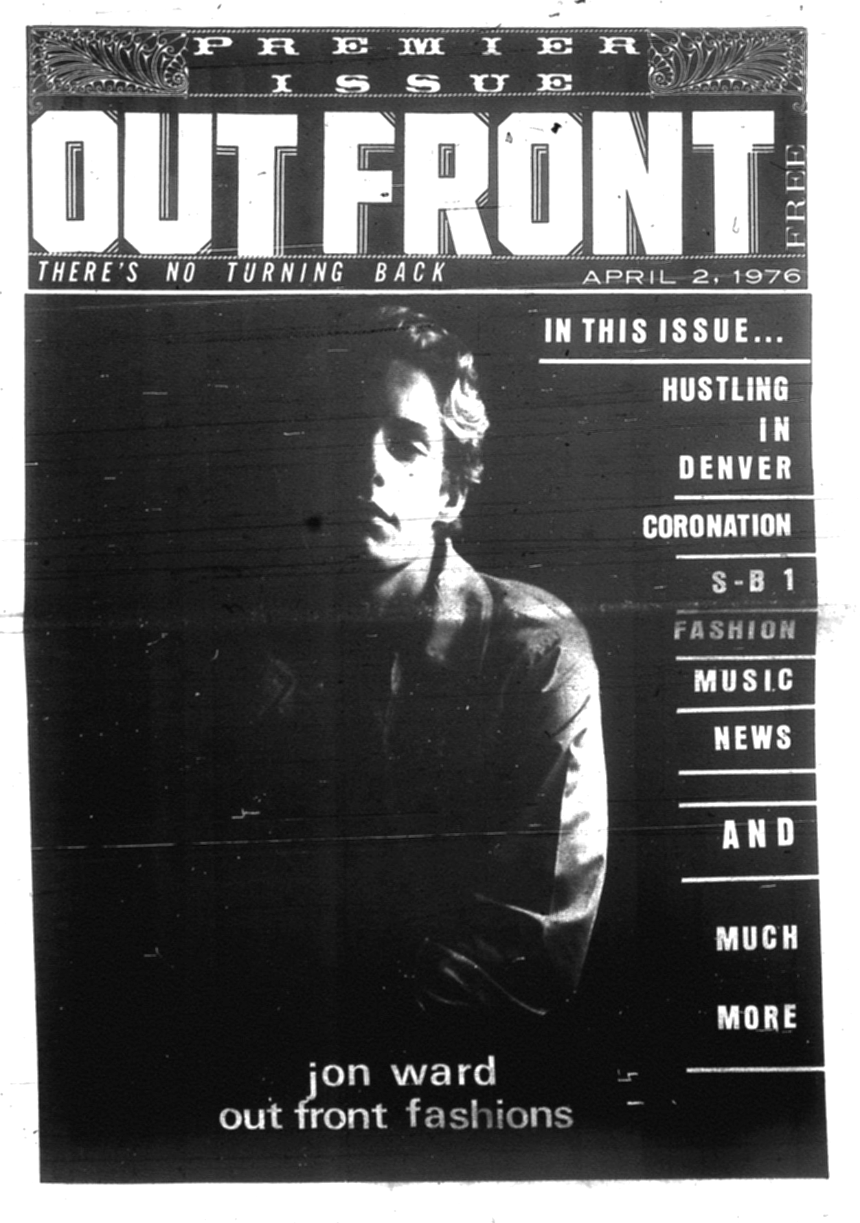 Out Front, volume 1, number 1, April 2, 1976