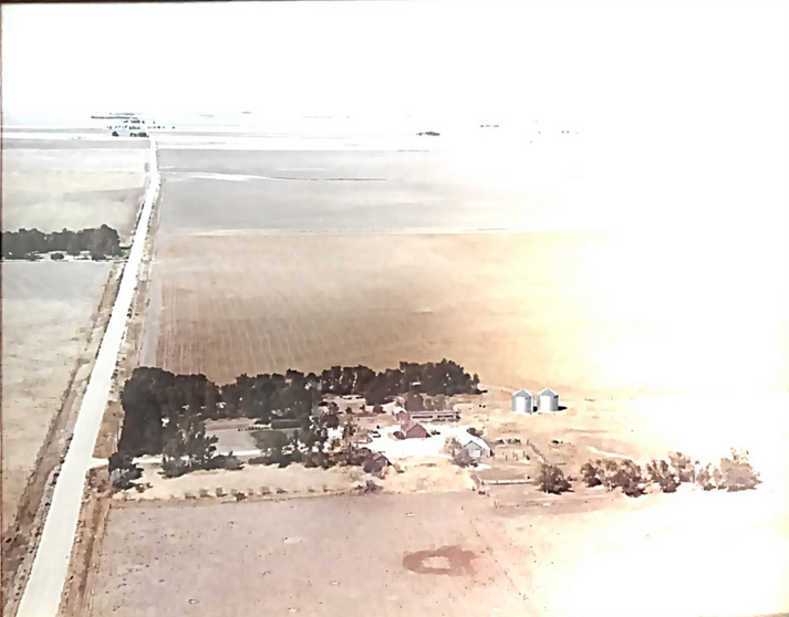 Aerial view of farm