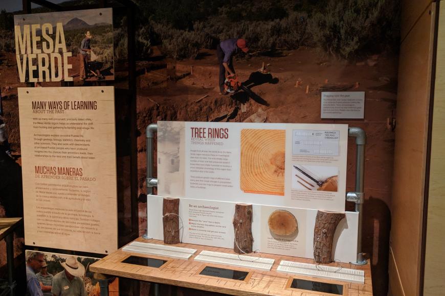 Mesa Verde exhibit panel about tree rings.