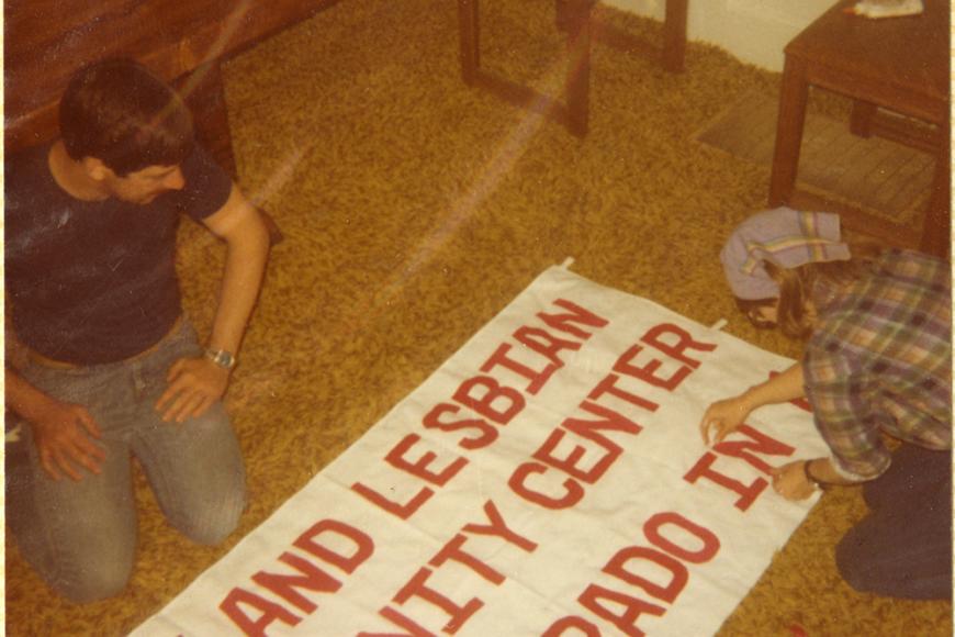 Gay and Lesbian Community Center of Colorado Collection photo of GLCC sign being made