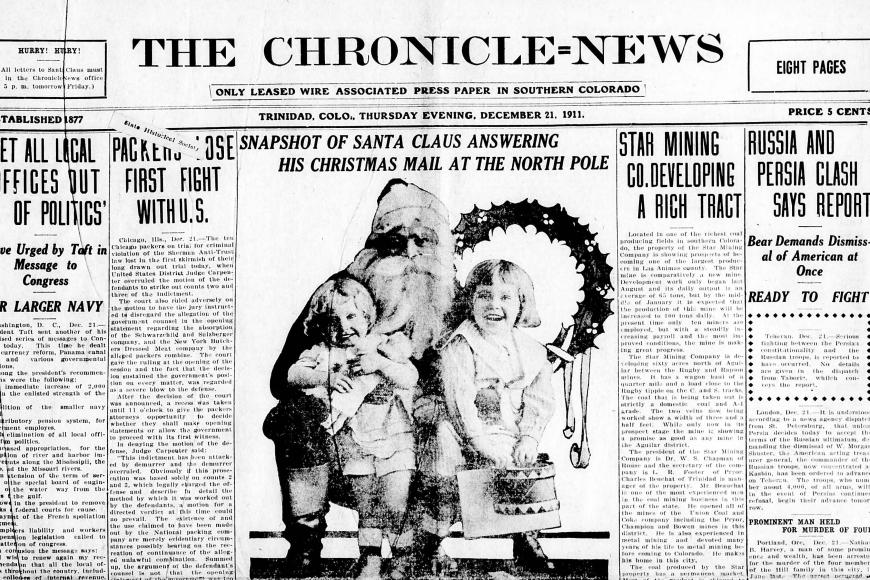 Cover of The Chronicle-News with Santa Claus