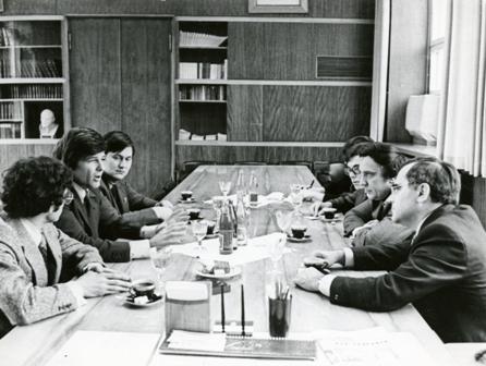 Dean Reed in a meeting with Soviet politician Boris Pastukhov, 1978