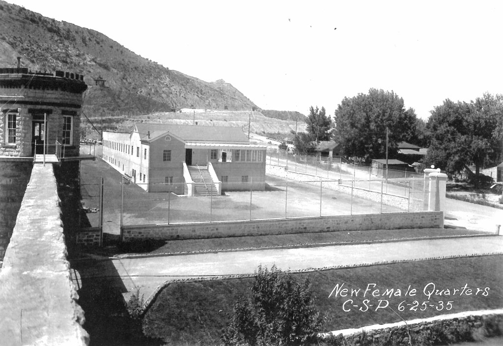 Women's ward, June 1935. (Note the stone tower on the left -- this is part of the main complex for housing male inmates.)