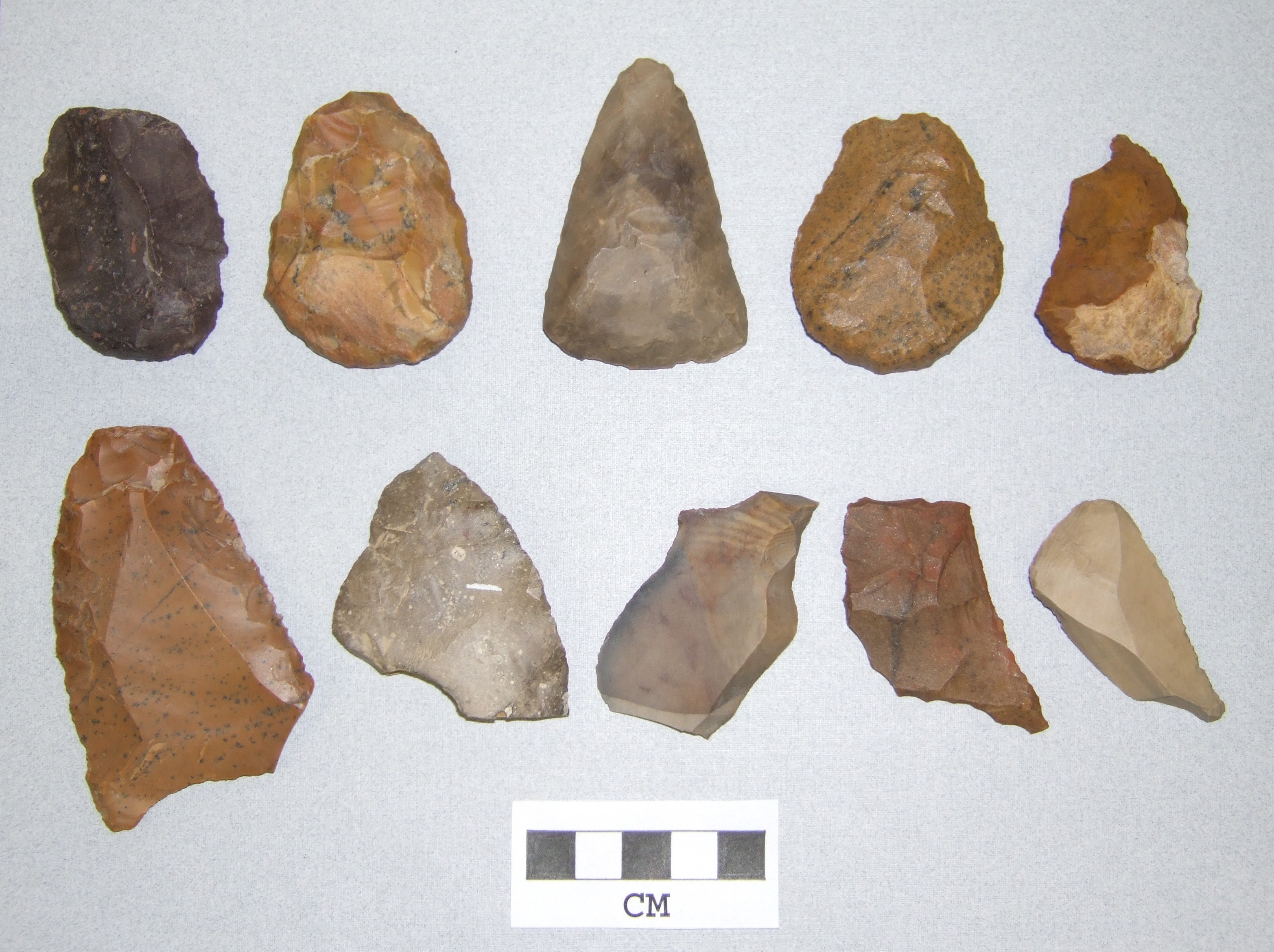 Stone tools from a cache.
