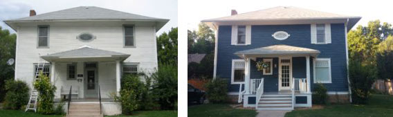 Before and after images of the Brian Cooke house.