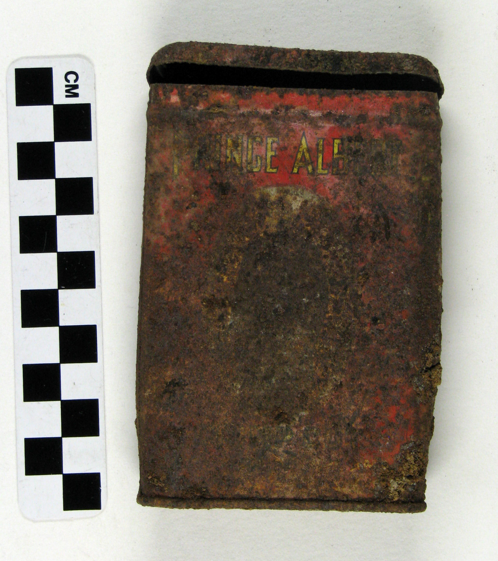 An old tobacco tin found at Fort Vasquez.