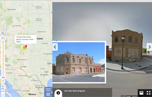 HistoryPin screenshot of the First State Bank of Aguilar.