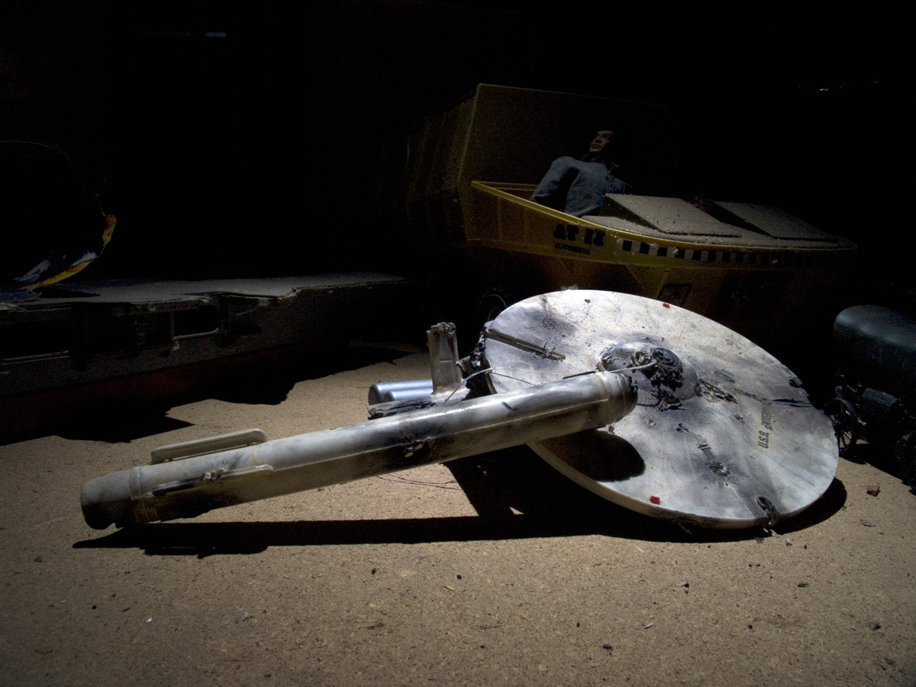 Broken scale model of starship U.S.S. Enterprise