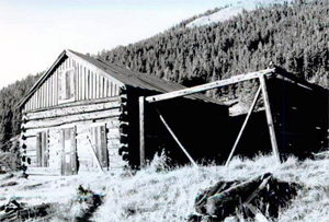 Log building on the Independence & Independence Mill Site, 1999.