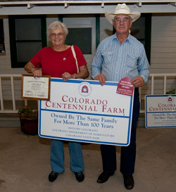 Corliss Ranch family members with their Centennial Farm awards.