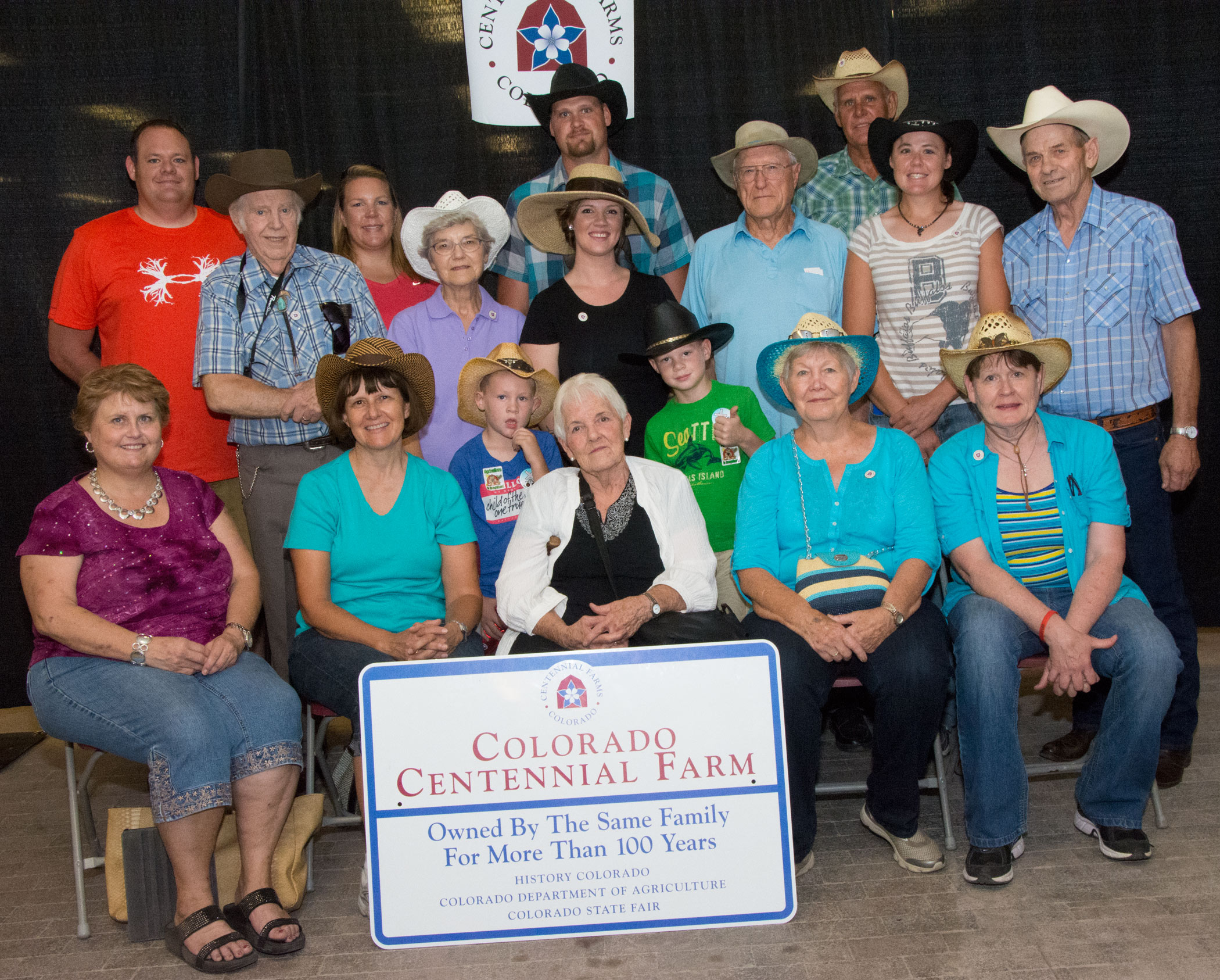 Members of the Gramm Family Ranch with their Centennial Ranch award.