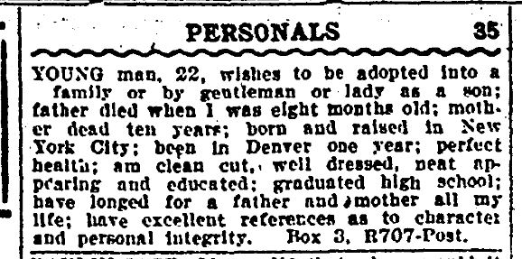 newspaper ad from 1916