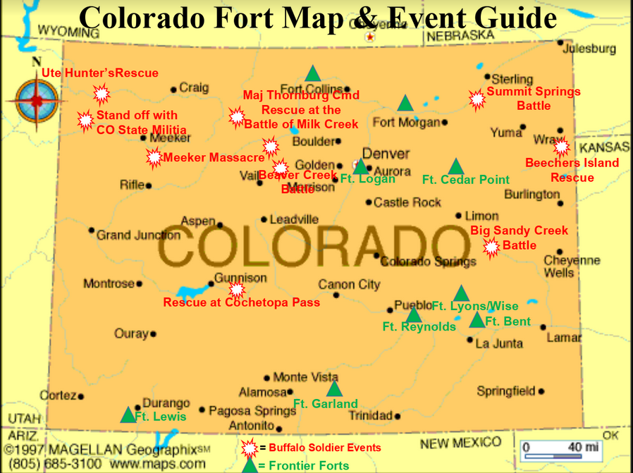 Map of Colorado for Buffalo Soldiers post