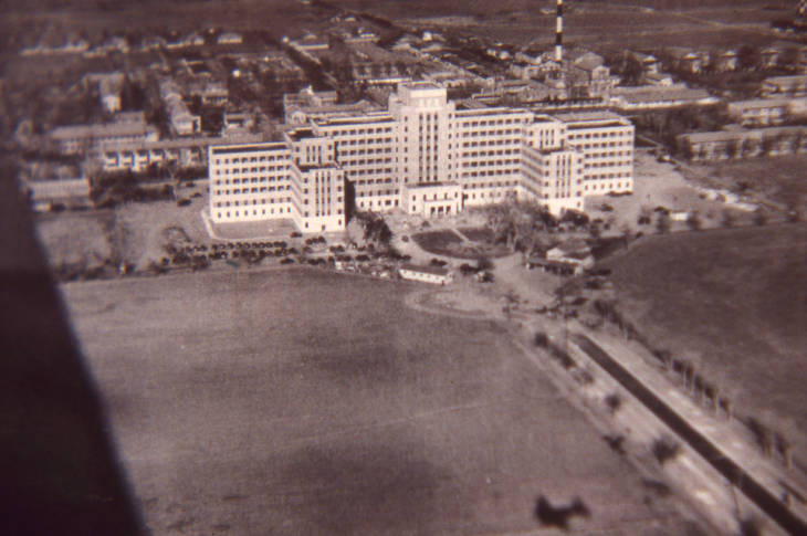 Aerial view of Fitzsimons General Hospital Main Hospital Building