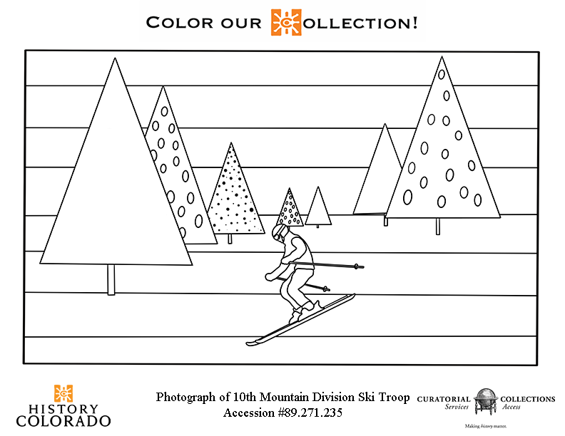 Skier coloring page