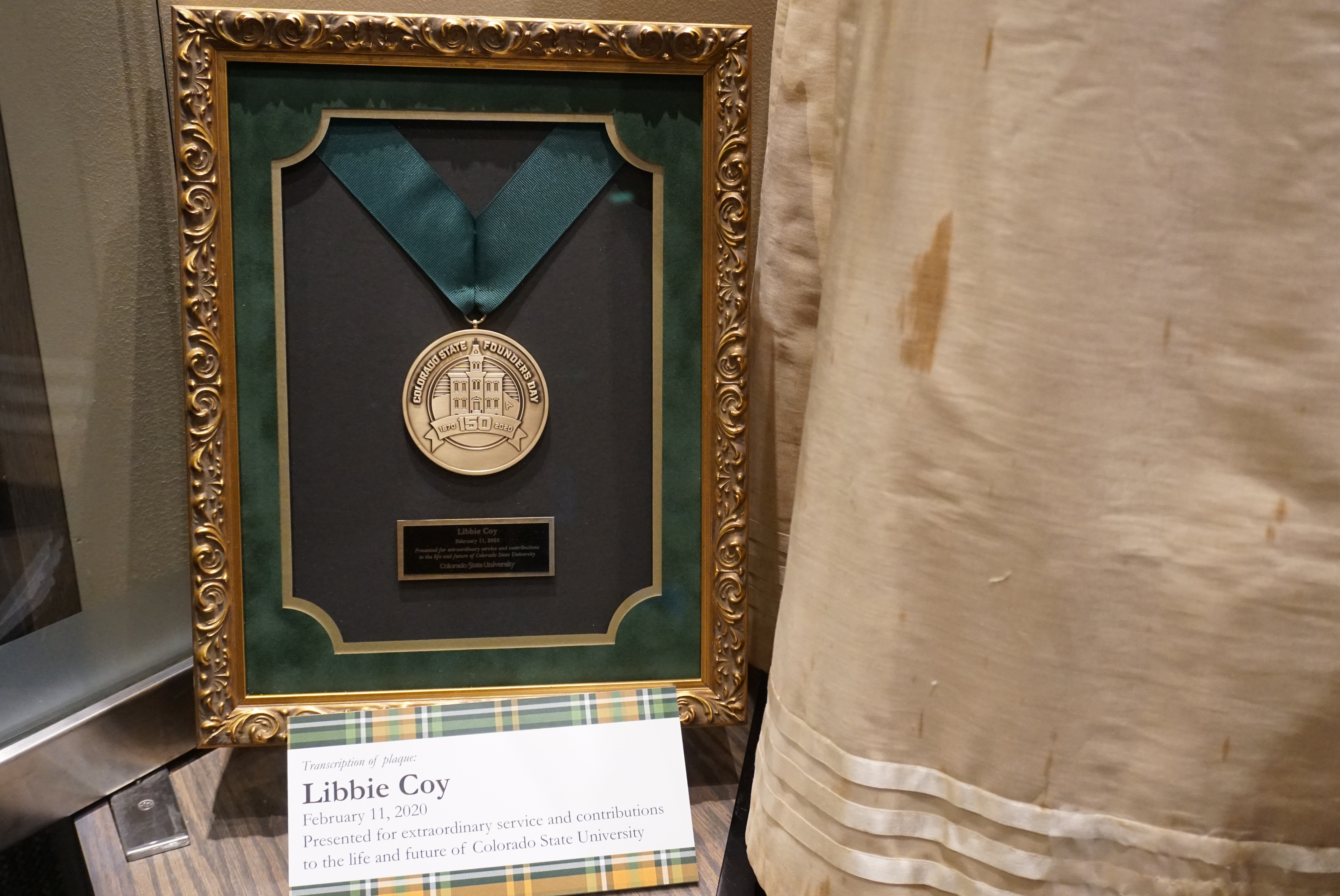 Medal awarded to Libbie Coy