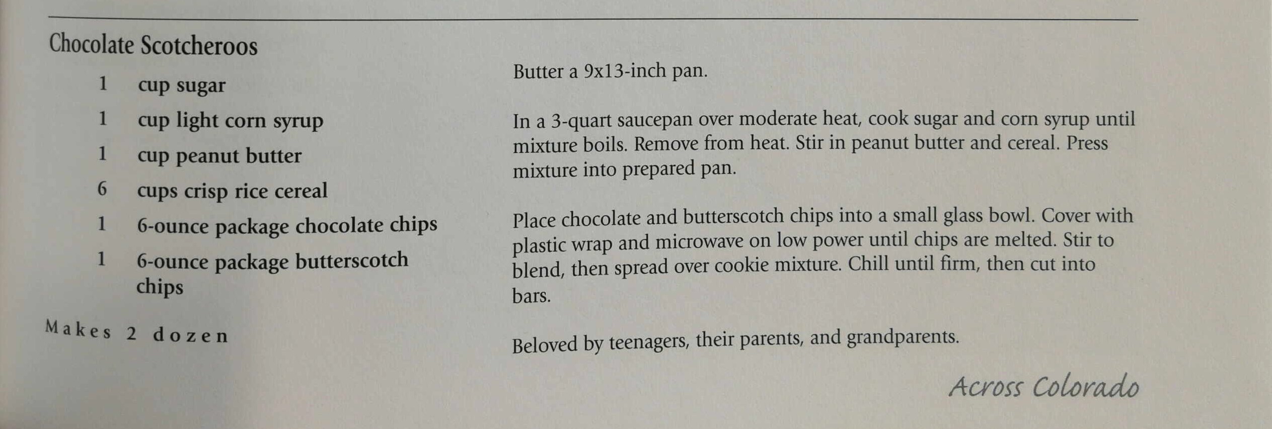 Image of a recipe scanned from a cookbook in the History Colorado collection.