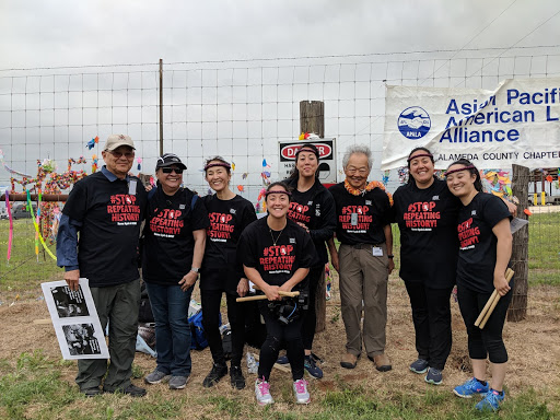 The Ozaki family in Crystal City, Texas with Tsuru for solidarity