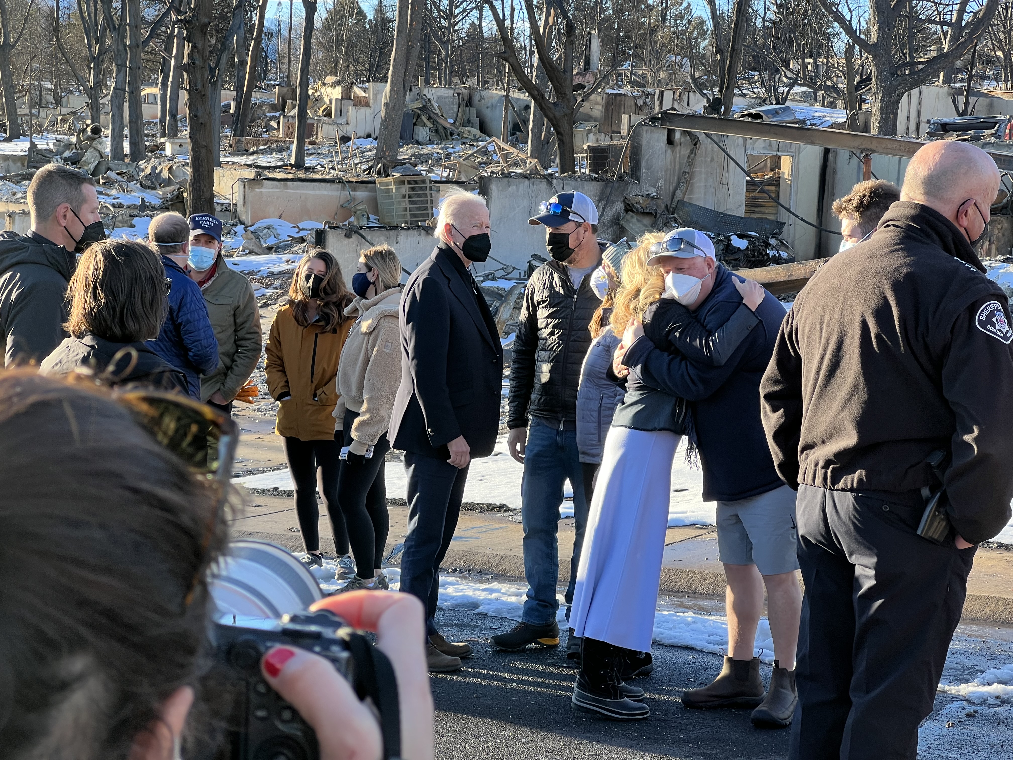 President Joe Biden and Jill Biden visiting with affected families of the 2022 wildfires.