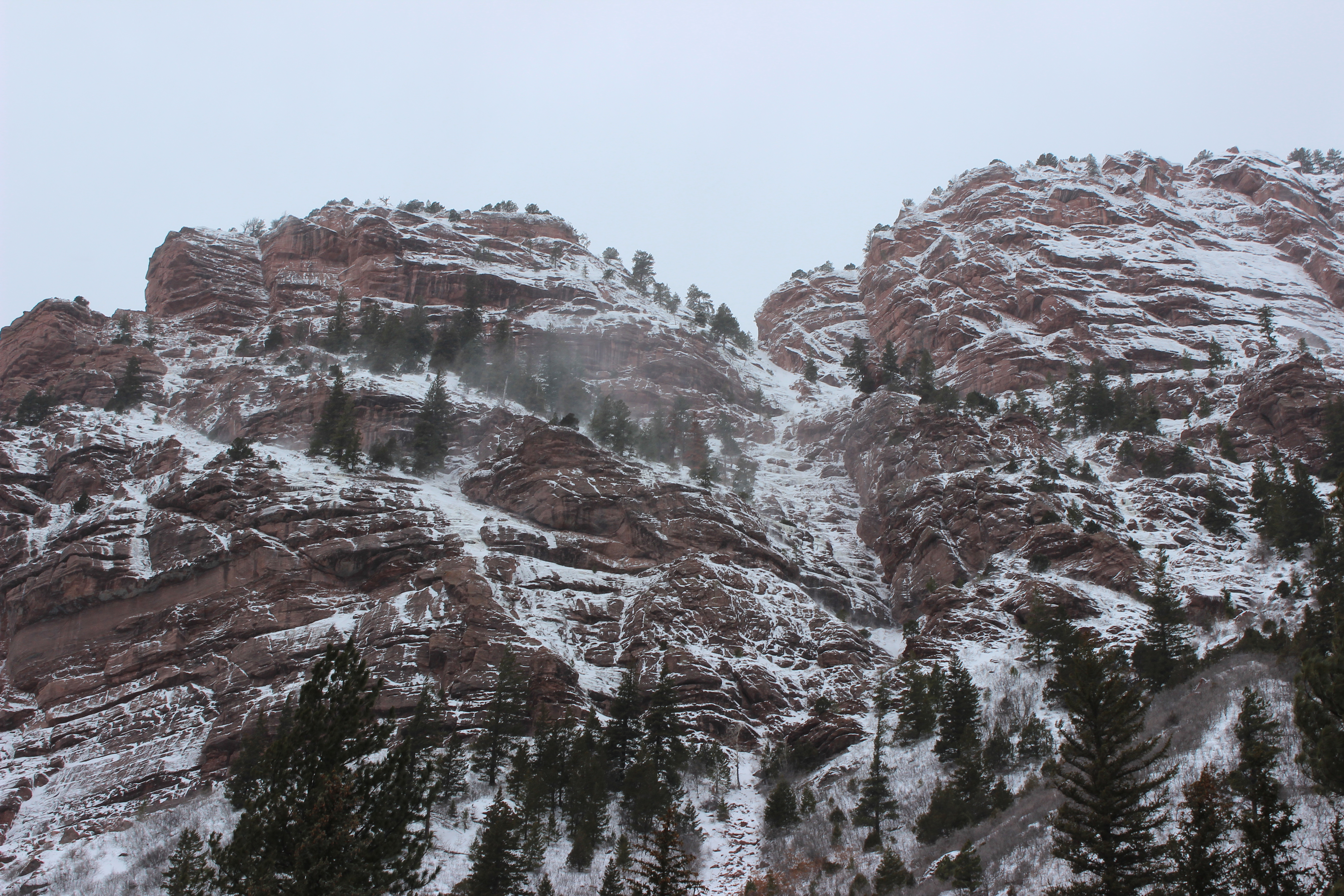 Cliffs covered in snow.