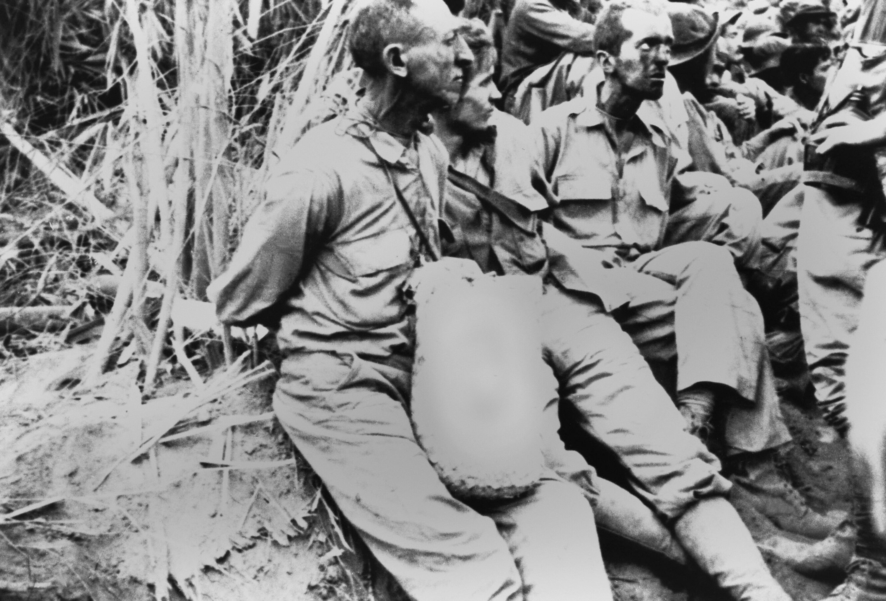 A group of US POWs on the Bataan Death March.