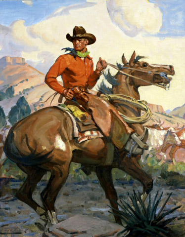 magazine cover with cowboy on horse