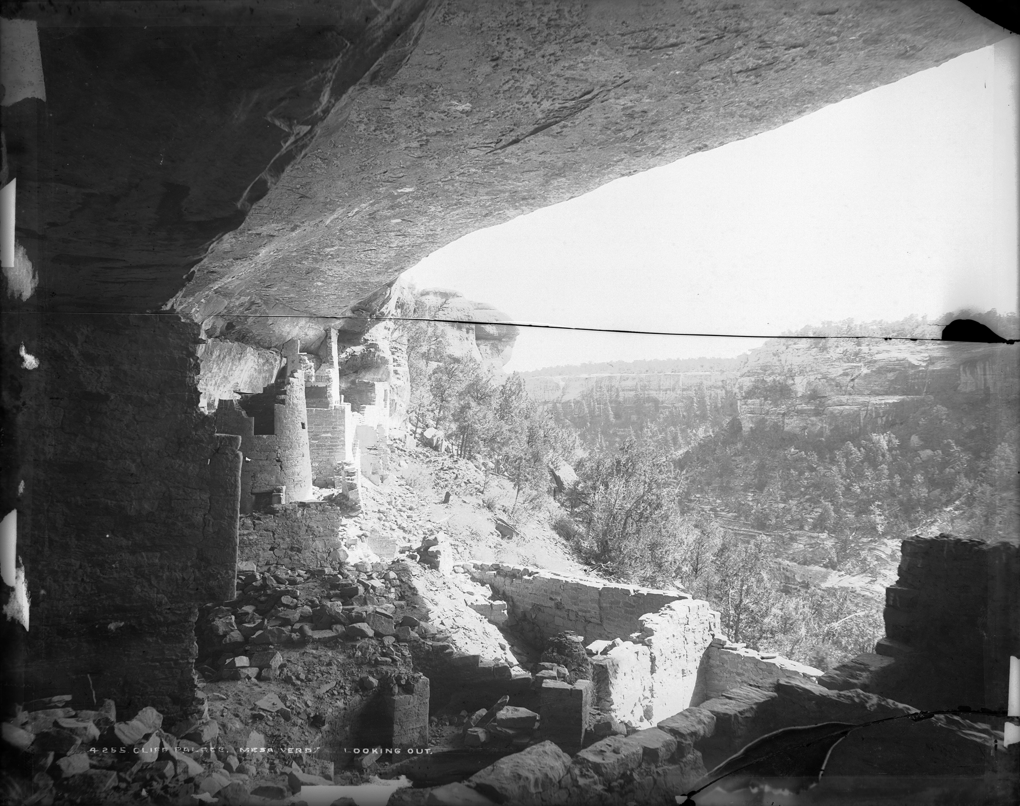 Cliff Palace over the canyon. Photo by William Henry Jackson