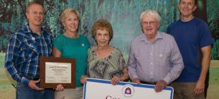 Bolin Family Farm members with their Centennial Farm award.