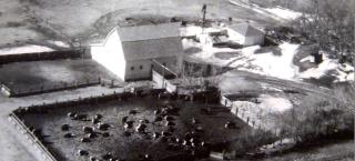 Aerial view of the Mortensen Family Farm.