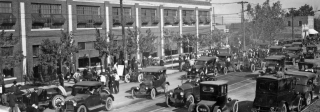 Drivers navigate Denver traffic in the early 1920s