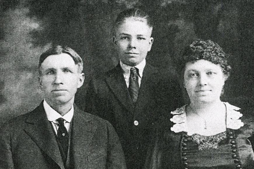 Carl, Harold, and Maude Westesen, 1923.