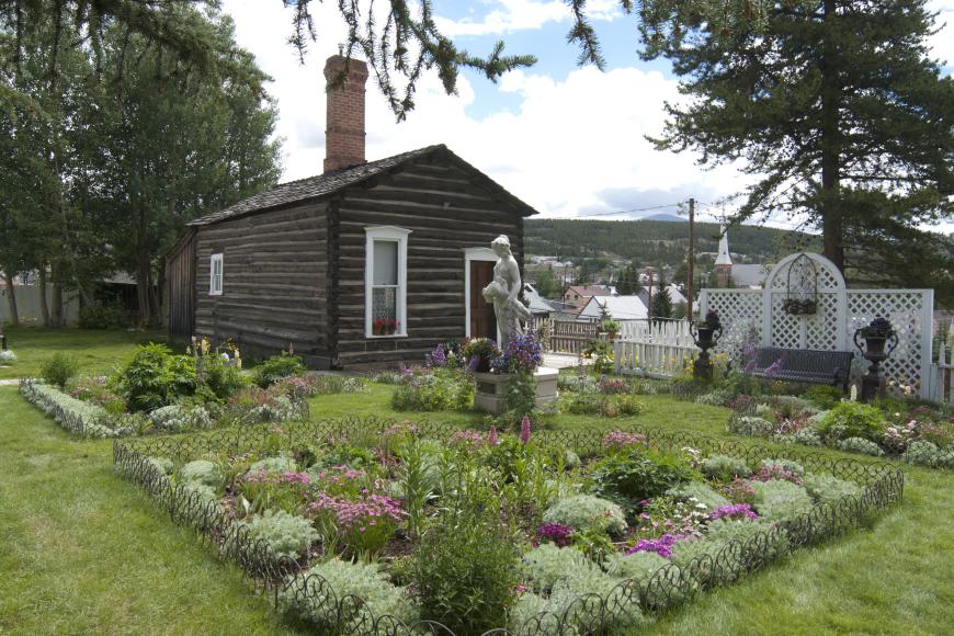 Healy House garden and cabin