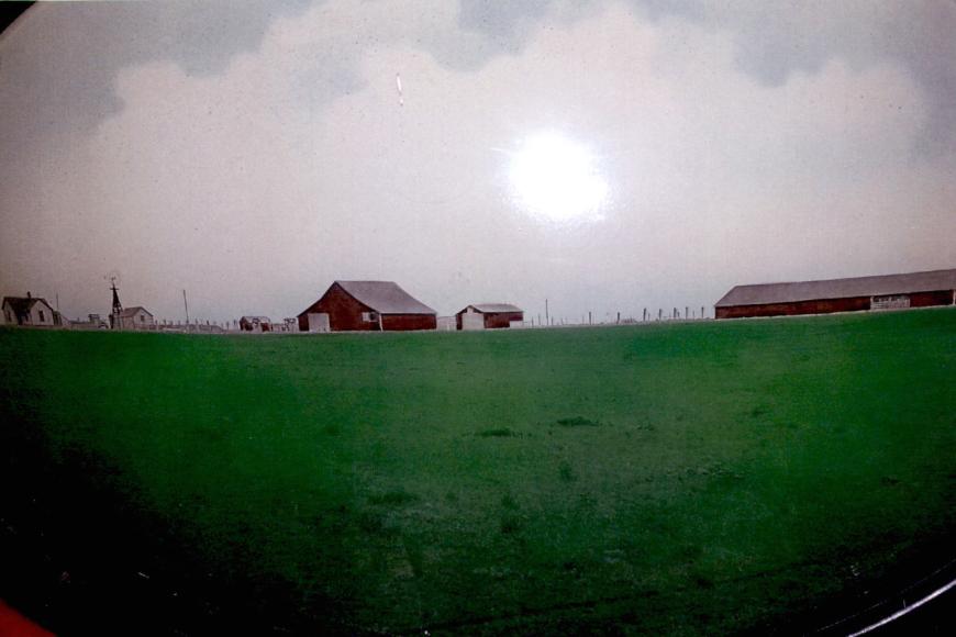Part of a framed 1915 image of Saffer Farms.