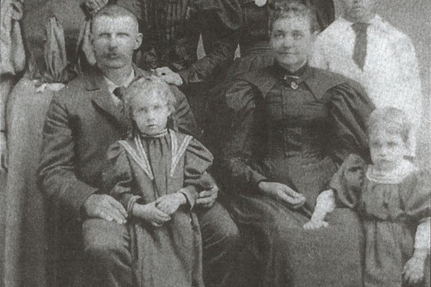 Historic image of Martin and Flora Sage with their children.