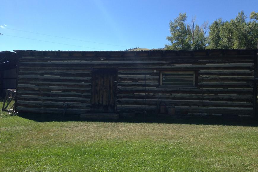 Log work shop on the KOK Ranch, built in 1932.