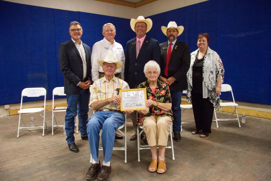 Stanley and Carol Shafer (seated) with their Centennial Farms certificate.