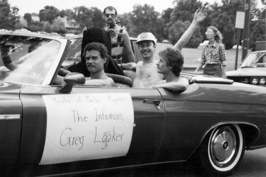 Gay and Lesbian Community Center of Colorado Collection photo of the Infamous Greg Looker at the 1981 Gay Pride March