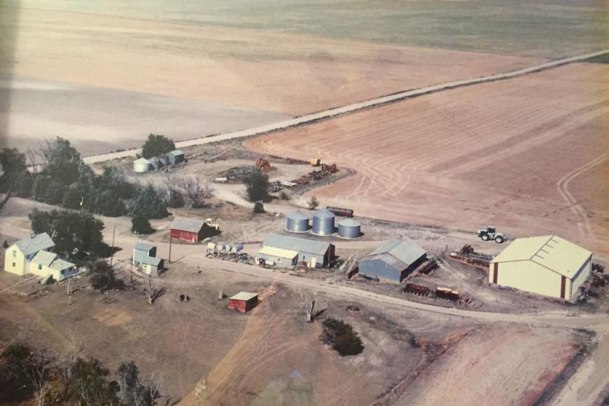An aerial shot of Blackmore Farms.