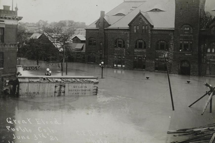 Pueblo Union Depot during 1921 Flood