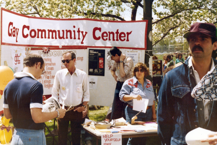The Gay Community Center hosts a booth at the 1979 People’s Fair in Denver.