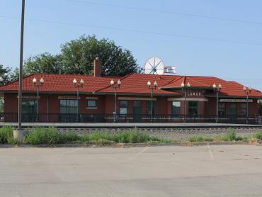 A photo of the Atchison, Topeka and Santa Fe Railway Passenger Depot