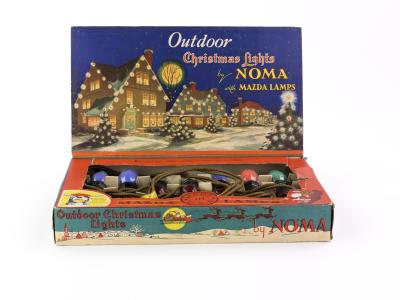 A set of “Outdoor Christmas Lights by Noma” from the 1930s. Aaron Marcus