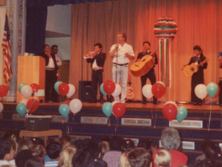 Color photograph of a Mariachi performance at the auditorium of Fairview Elementary
